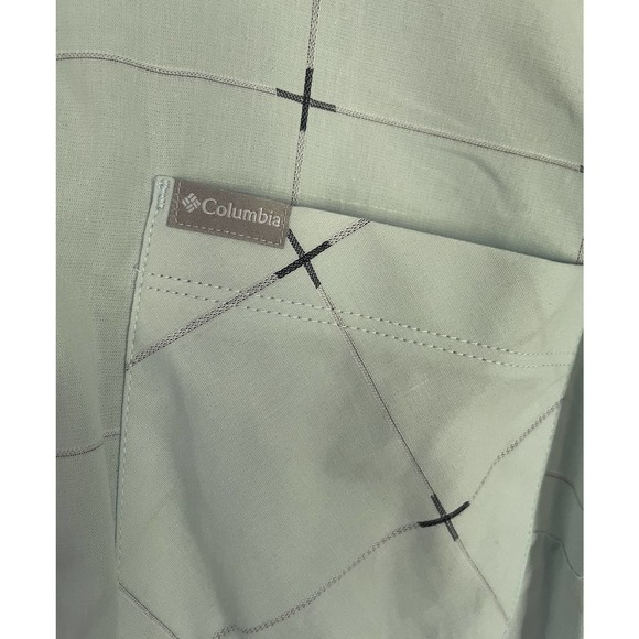 Vintage Columbia Women's Short Sleeve Aqua Blue Button Up Shirt‎ Size XSmall - Picture 5 of 5